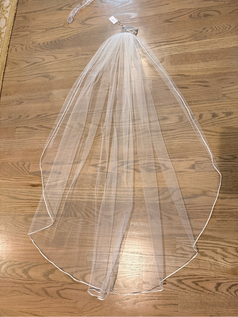 Classic White Bridal Veil with Braided Comb